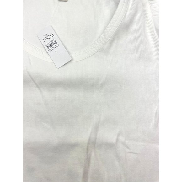 LOFT Women Puff Sleeve Mixed Media Top Large - Picture 3 of 15